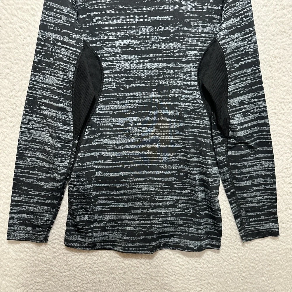 Nike Pro Dri Fit Size S Fitted Long Sleeve Athletic Gym Shirt Heather Black/Gray